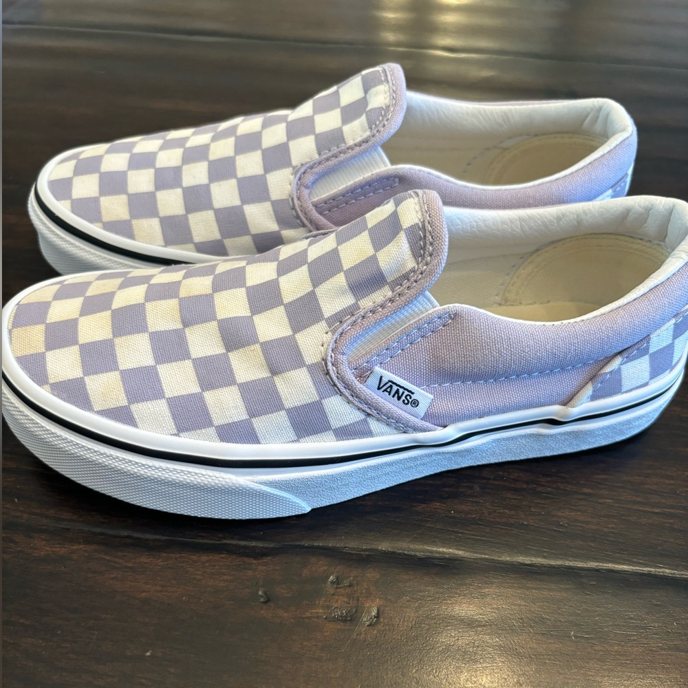 Vans Kids Sneakers in Purple and White Checkered
